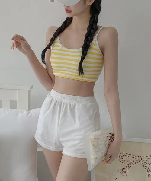 ◆boohoo◆ ビスコースボーダーシャツ＆水着セット / stone gossip!ロサンゼルス 水着 キャミソール水着全4色 パイル地