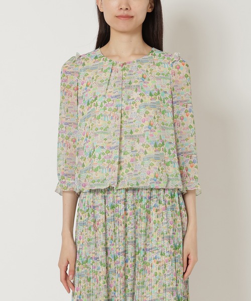 ジョリープッペ（Jolly Poupee）/【22fabric】コロコロタウン/バルーンヘムブラウス Jolly Poupee ブラウス シャツ 「22fabric」コロコロタウン/バルーン