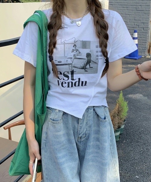 Y2K 半袖 Tシャツ プリント ショート丈 バックレス 半T キュート 楽天市場】レディース トップス Tシャツ 夏 韓国 半袖 ジッパー