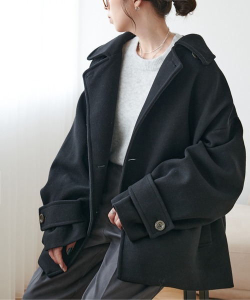 discoat 中空糸スタンドミドルコート ブラック Discoat（ディスコート） コート アウター 「軽量＆暖かい/着こなし