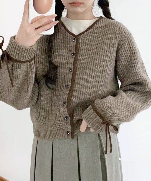 売れ筋商品|||ビーヤング ニット&セーター レディース アウター BYMARTINE - Cardigan - tannin melange ビーヤング レディース ニット&セーター アウター BYMARTINE
