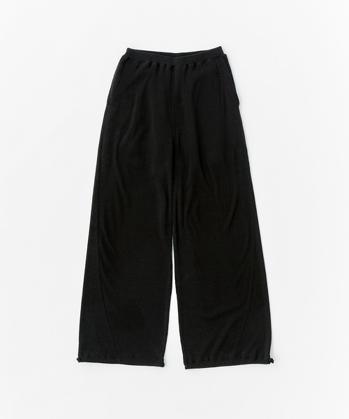 UNFIL パンツ アンフィル / raw silk ribbed-jersey wide-leg