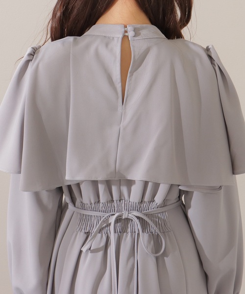 Lace Ladies（レースレディース） ワンピース ケープカラー ボウタイ