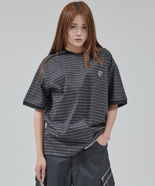 tシャツ 「OY/オーワイ」 LOGO STRIPE RINGER TEE/ロゴストライプリンガーティーシャツ レディース メンズ