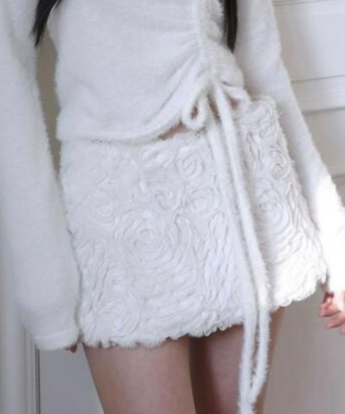 UGLY SHADOW スカート 「Uglyshadow」 ROSE FUR MINI SKIRT