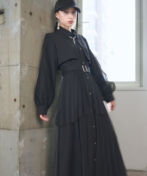完売美品❀ハイショクステッチプリーツワンピース HARE オケージョンセレモニー 完売美品❀ハイショクステッチプリーツワンピース HARE