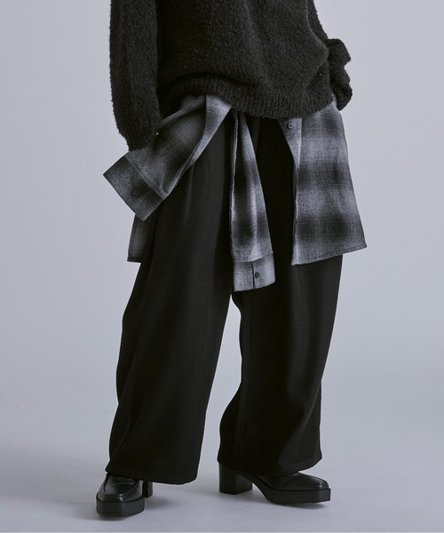 ワンショルダーラップワイドパンツ ワンショルダーラップワイドパンツ