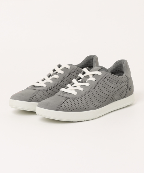 【美品】ECCO トラベル 本革スニーカー GRY ecco（エコー） スニーカー トラベル 本革 メンズ カジュアル