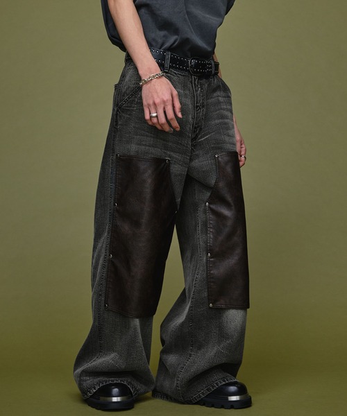 Nebula Fusion ジーンズ 13oz double knee design faded baggy