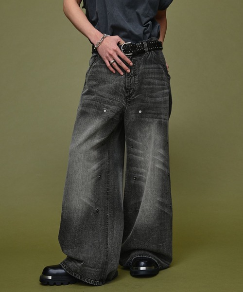 Nebula Fusion ジーンズ 13oz double knee design faded baggy denim