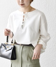 SHIPS any tシャツ any:「洗濯機可能」インレイ レースアップ ロング