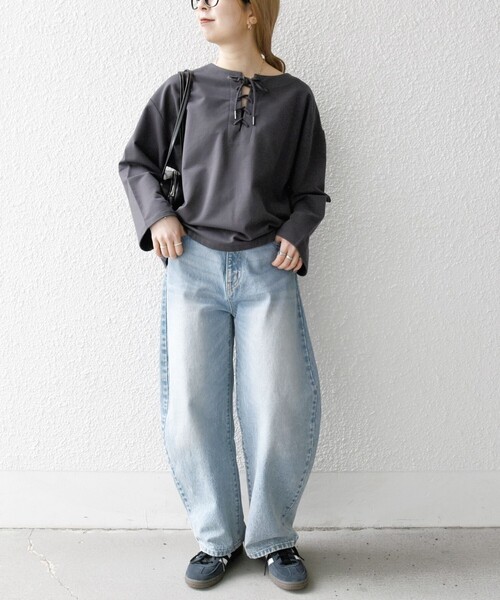 SHIPS any tシャツ any:「洗濯機可能」インレイ レースアップ ロング