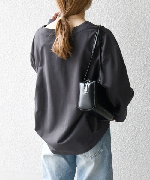 【未使用】25SS コットンレースアップリブプルオーバー XSロンハーマン SHIPS any tシャツ 「洗濯機可能」インレイ レースアップ ロング