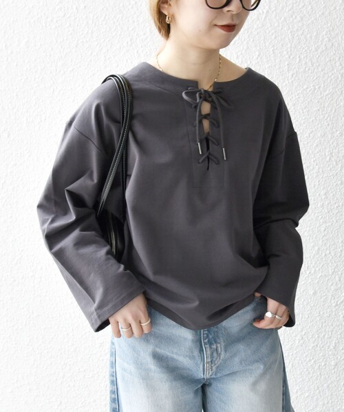 アフリクション　affliction vネック　レースアップ　ロンT グランジ SHIPS any tシャツ any:「洗濯機可能」インレイ レースアップ ロング
