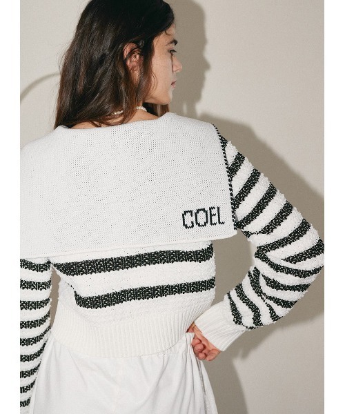 COEL（コエル） ニット セーター セーラーボーダーカーディガン