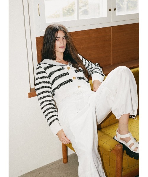 COEL（コエル） ニット セーター セーラーボーダーカーディガン