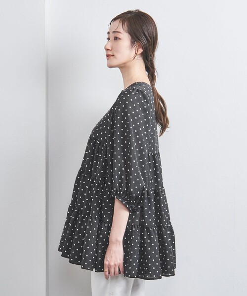UNITED ARROWS ブラウス シャツ ティアード ドット 6SL