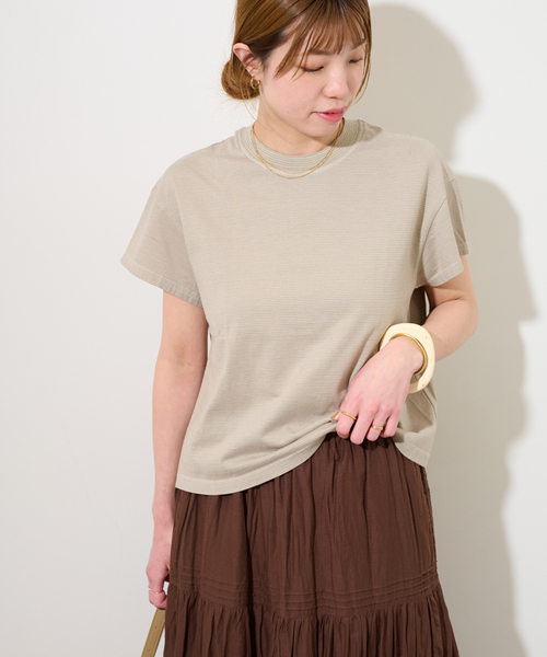 tシャツ 別注「YONETOMI/ヨネトミ」G.D ボーダーTシャツ レディース Yonetomi NEW BASIC tシャツ 別注「YONETOMI/ヨネトミ」G.D
