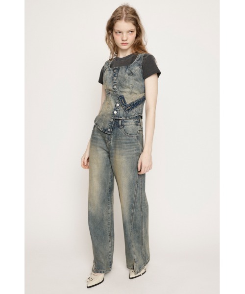 SLY ジーンズ デニム デニムパンツ LAYERED STRAIGHT PT-C