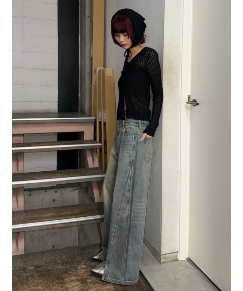SLY LAYERED STRAIGHT デニムパンツ　サイズ2 SLY ジーンズ デニム デニムパンツ LAYERED STRAIGHT PT-C