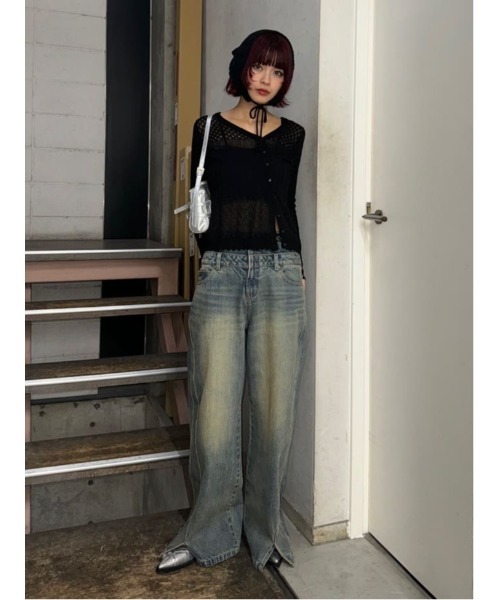 SLY LAYERED STRAIGHT デニムパンツ　サイズ2 SLY ジーンズ デニム デニムパンツ LAYERED STRAIGHT PT-C