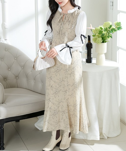 【新品・未使用・2026ss】Cen. レースドッキングワンピース ホワイト Lace Ladies（レースレディース） ワンピース 花柄 キャンディー