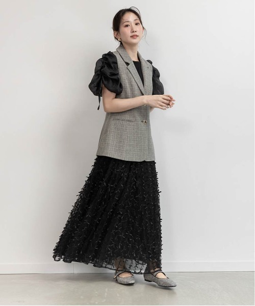 RANDA ノースリーブロングワンピース RANDA ワンピース ノースリーブジャケット×キャミワンピース