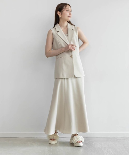 RANDA ノースリーブロングワンピース RANDA ワンピース ノースリーブジャケット×キャミワンピース
