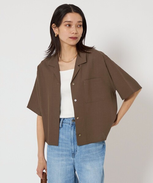 ブラウス シャツ クロップド シャツ -撥水- レディース