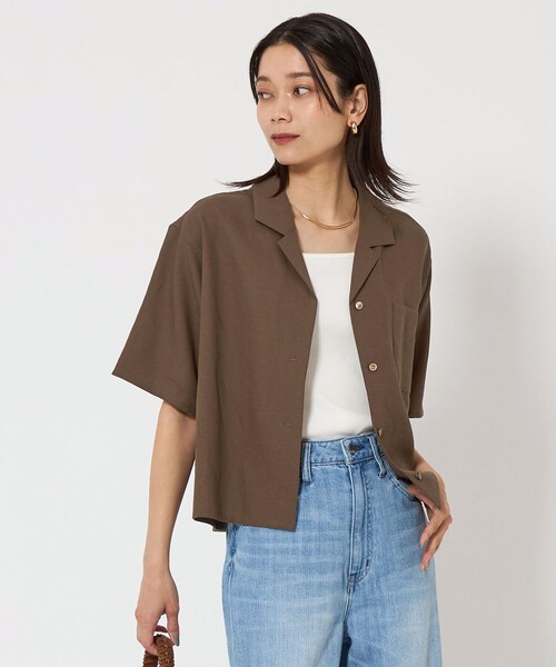 ブラウス シャツ クロップド シャツ -撥水- レディース
