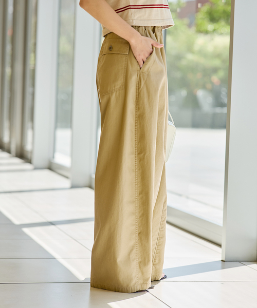 IENA LA BOUCLE 麻/R 前スリットパンツ 38 新品未使用 IENA LA BOUCLE パンツ スラブバックサテンパンツ2 レディース