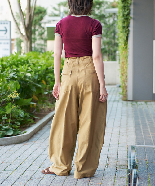 IENA LA BOUCLE パンツ スラブバックサテンパンツ2 レディース
