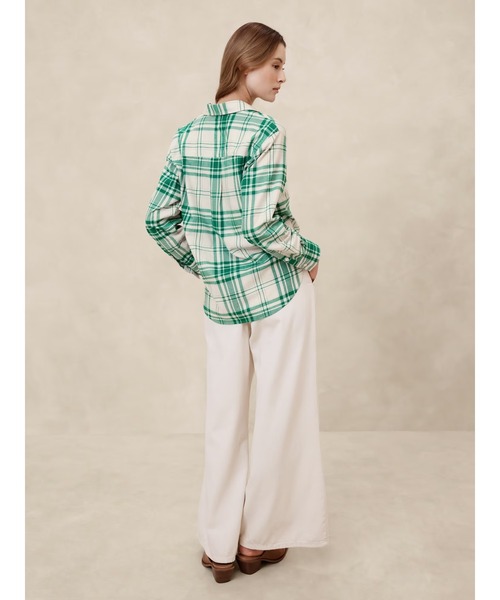 [BANANA REPUBLIC FACTORY STORE] рубашка с длинным рукавом X-SMALL бежевый женский 