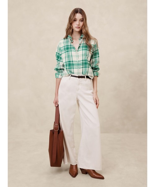 [BANANA REPUBLIC FACTORY STORE] рубашка с длинным рукавом X-SMALL бежевый женский 