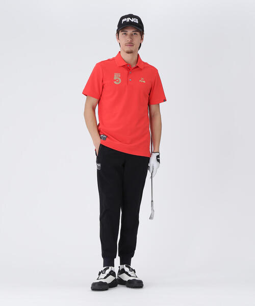 PING ピン 半袖 メンズ ジャガード ポロシャツ レッドゴルフウエア victoriagolf_10827524901