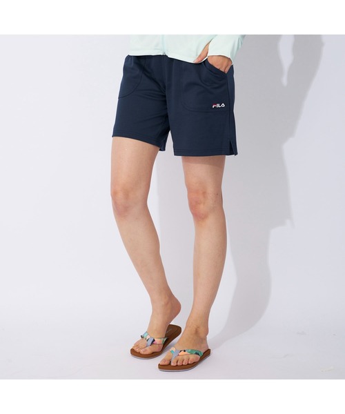 美品＊FILAフィラ＊タックプリーツの紺ショートパンツと綺麗シルエットの上下 テニス/ソフトテニス,ウェアのFILA フィラ テニス テニスウェア