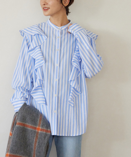 「JOURNAL STANDARD relume」 長袖ブラウス FREE ネイビー レディース JOURNAL STANDARD relume 「JOURNAL relume」 長袖ブラウス FREE