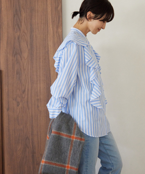 「JOURNAL STANDARD relume」 長袖ブラウス FREE ブルー系その他 レディース JOURNAL STANDARD relume 「JOURNAL relume」 長袖ブラウス FREE