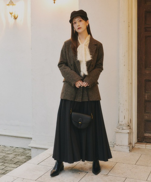 Olu.（オルドット） ブラウス シャツ スパンコールレースリボンタイ