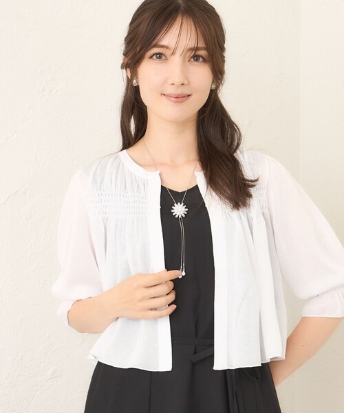 カーディガン シャーリングショート ボレロ レディース