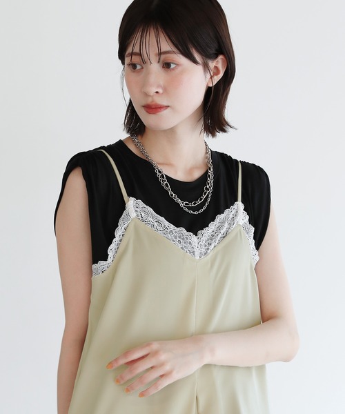 ワンピース 夏 裾レースで足元きれい見えキャミワンピース | shetila | 11