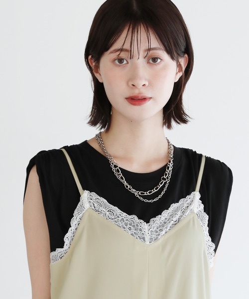 ワンピース 夏 裾レースで足元きれい見えキャミワンピース | shetila | 12
