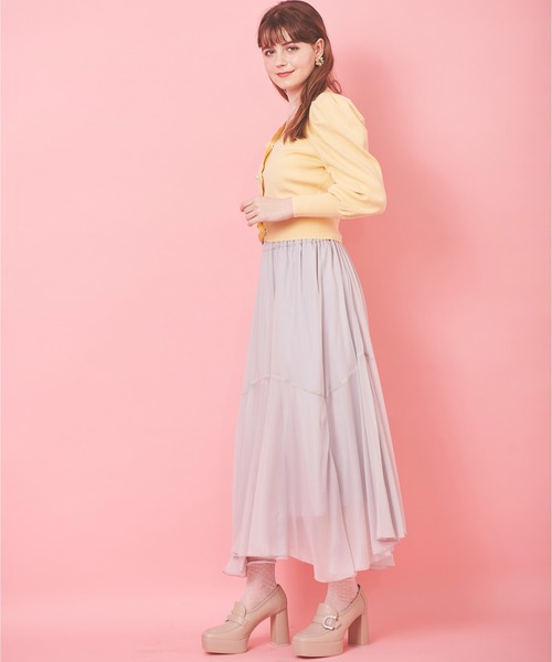 「31 Sons de mode」 ニットカーディガン 36 ラベンダー レディース