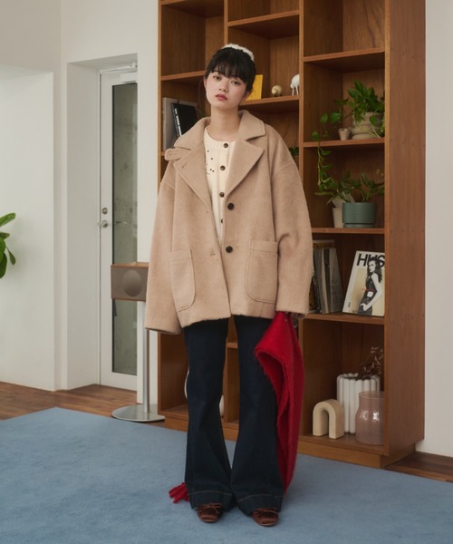 REMOON コート アウター シャギーコート レディース : ZOZOTOWN Yahoo