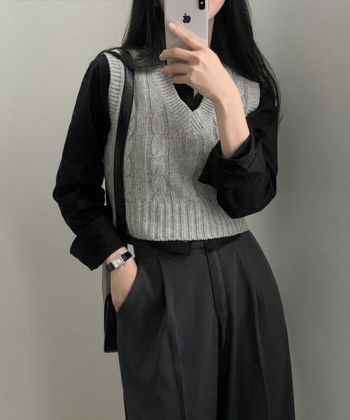 「MAISON DE THERESE」 「LiLi」長袖シャツ M ホワイト レディース