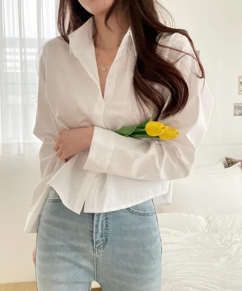 「MAISON DE THERESE」 「LiLi」長袖シャツ M ホワイト レディース