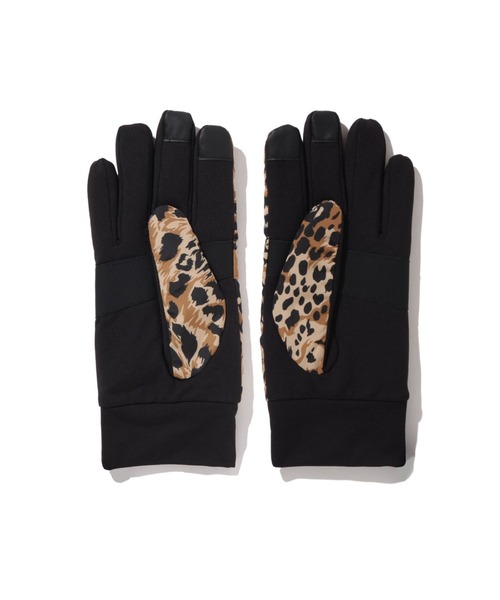 A BATHING APE メンズグローブネイビー A BATHING APE（アベイシングエイプ） 手袋 WILD LEOPARD PATTERN