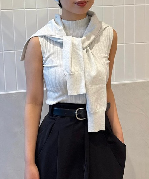 「anuans」 ノースリーブニット FREE ブラウン レディース_画像5