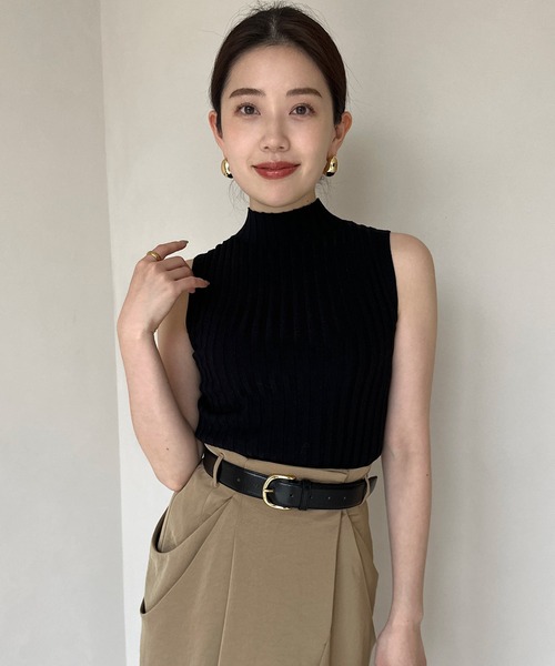 「anuans」 ノースリーブニット FREE ブラウン レディース_画像6