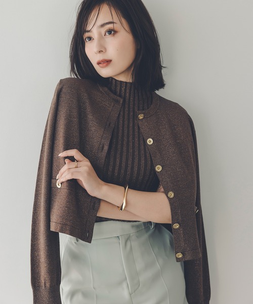 「anuans」 ノースリーブニット FREE ブラウン レディース_画像7